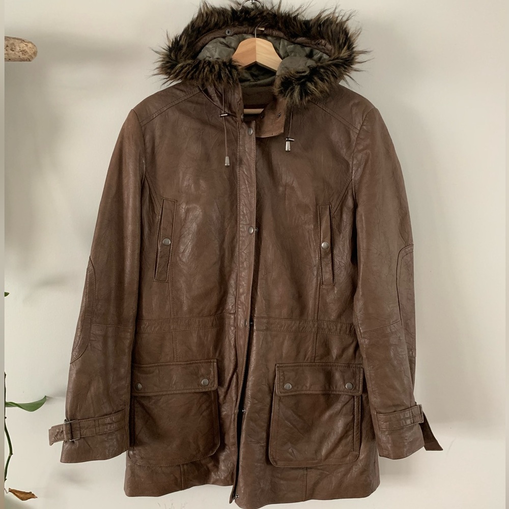 Vintage Danier Hooded Leather Jacket